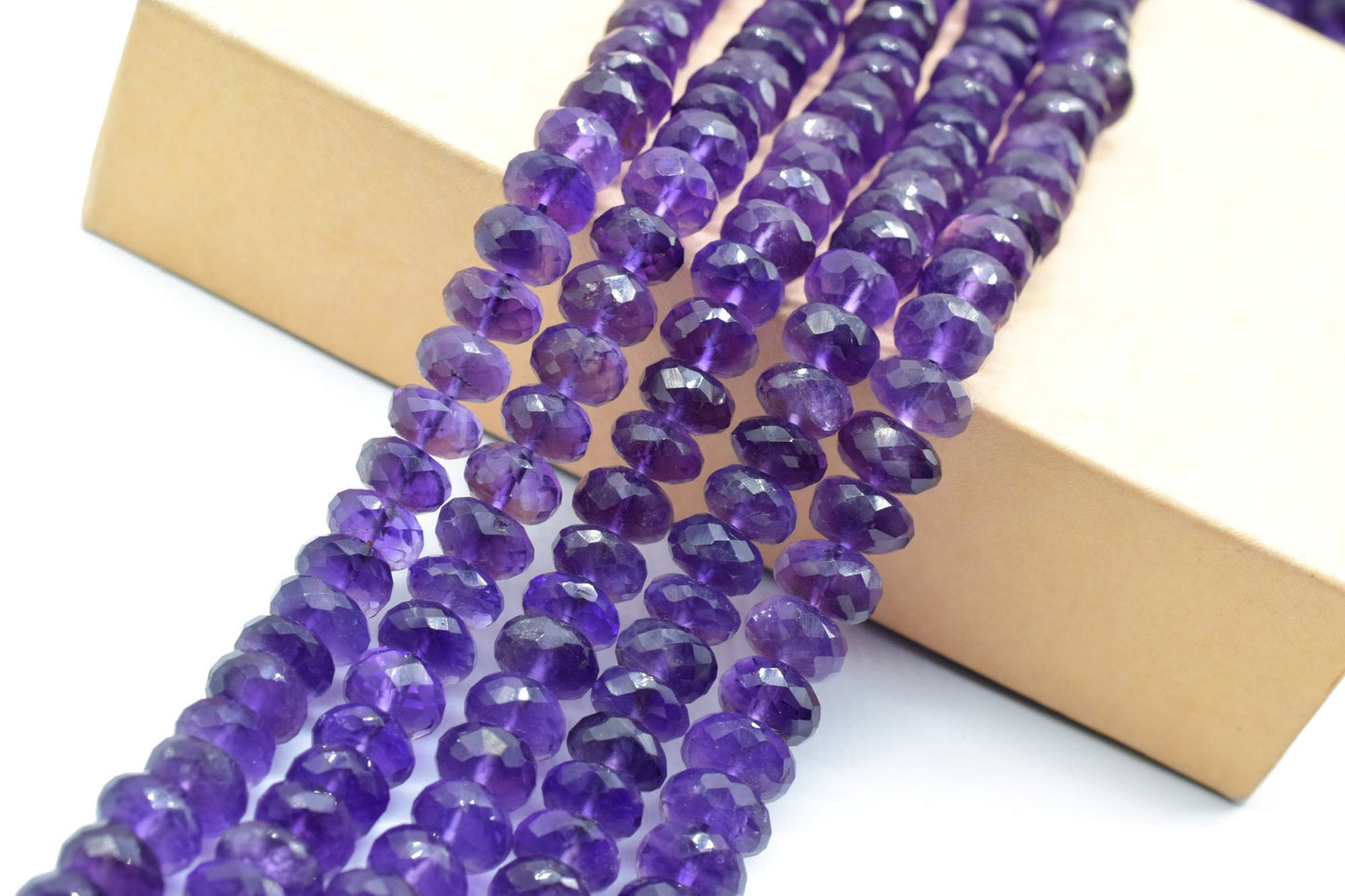 Faceted Amethyst Rondelle Bead,Amethyst Faceted Rondelle Shape Bead,Amethyst Bead,Amethyst Beads Size Approx 7.5mm To 8.5mm,Amethyst