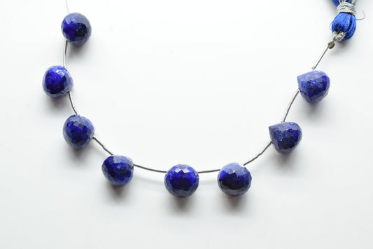 Blue Sapphire 10mm onion Shape Briolettes,Side drilled Briolette,Jewelry making supplies,craft supplies,Blue Sapphire Briolette,Gemstone