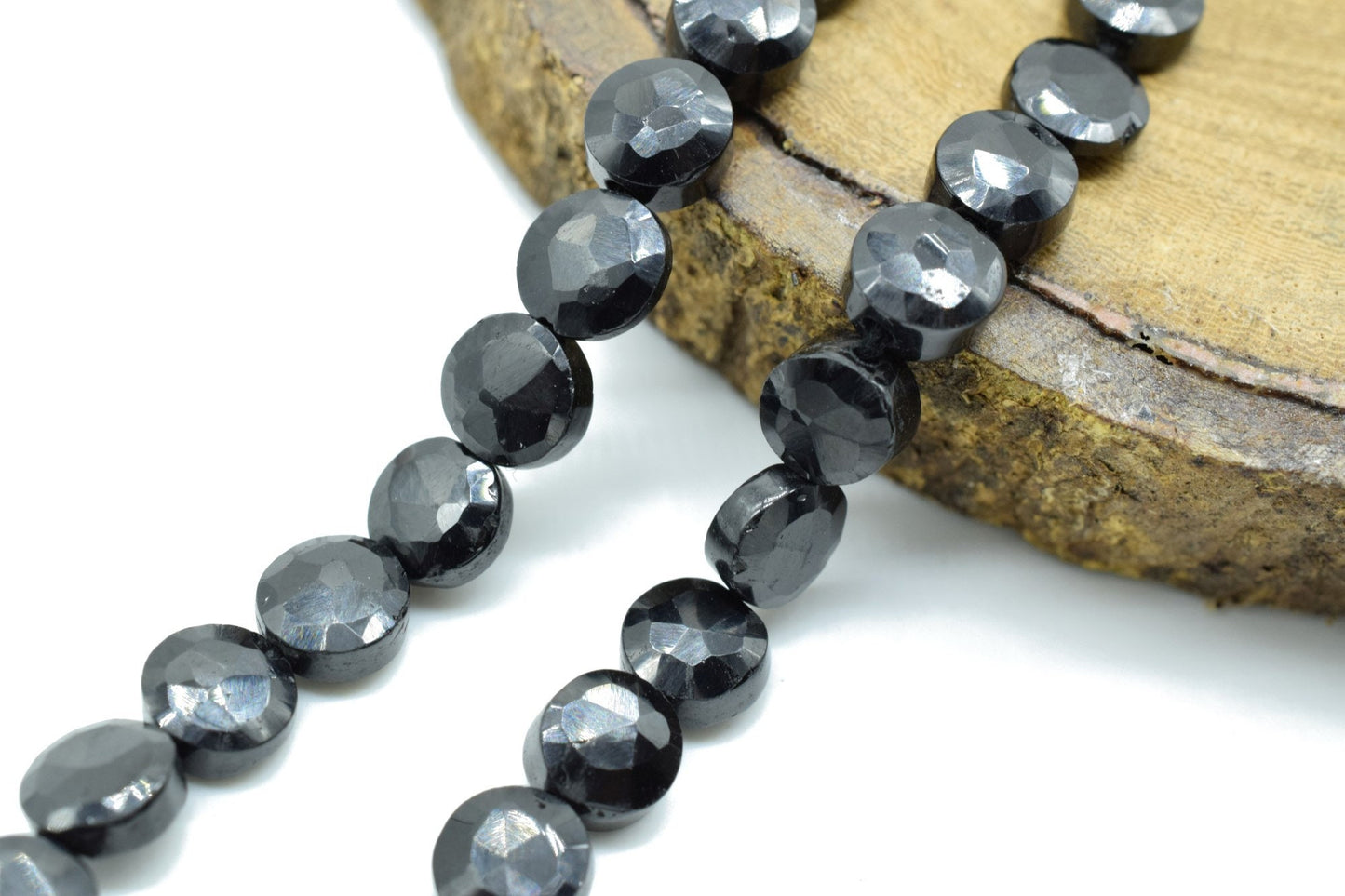 Black Onyx Faceted 6mm Coin Discs Beads,high quality Black Onyx faceted coin bead 6 inch strand,Black onyx faceted beads,handmade coin beads
