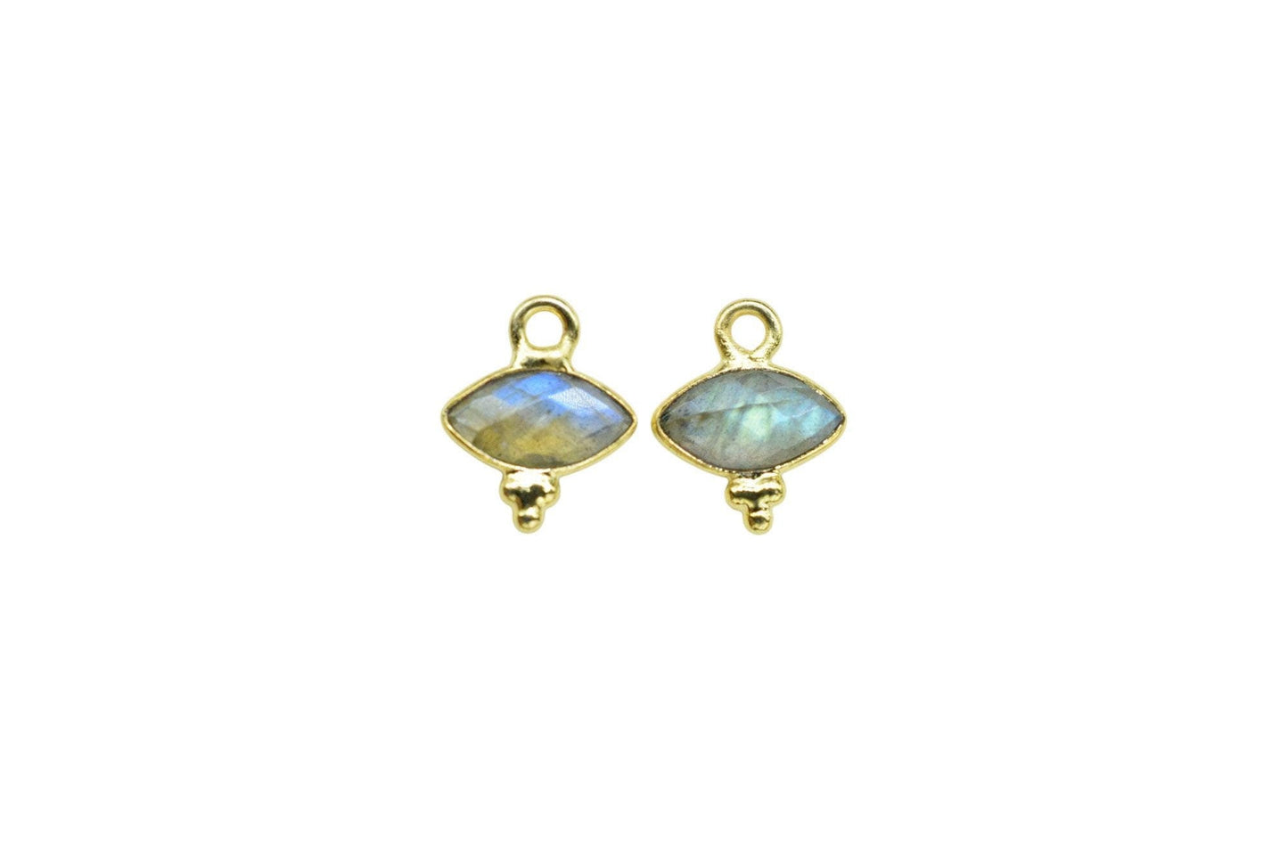 Natural Labradorite Charms Pendant/Marquise Shape Pendant/Handmade Pendant/Tiny Pendant/Necklace Connector jewelry/B'day Gift