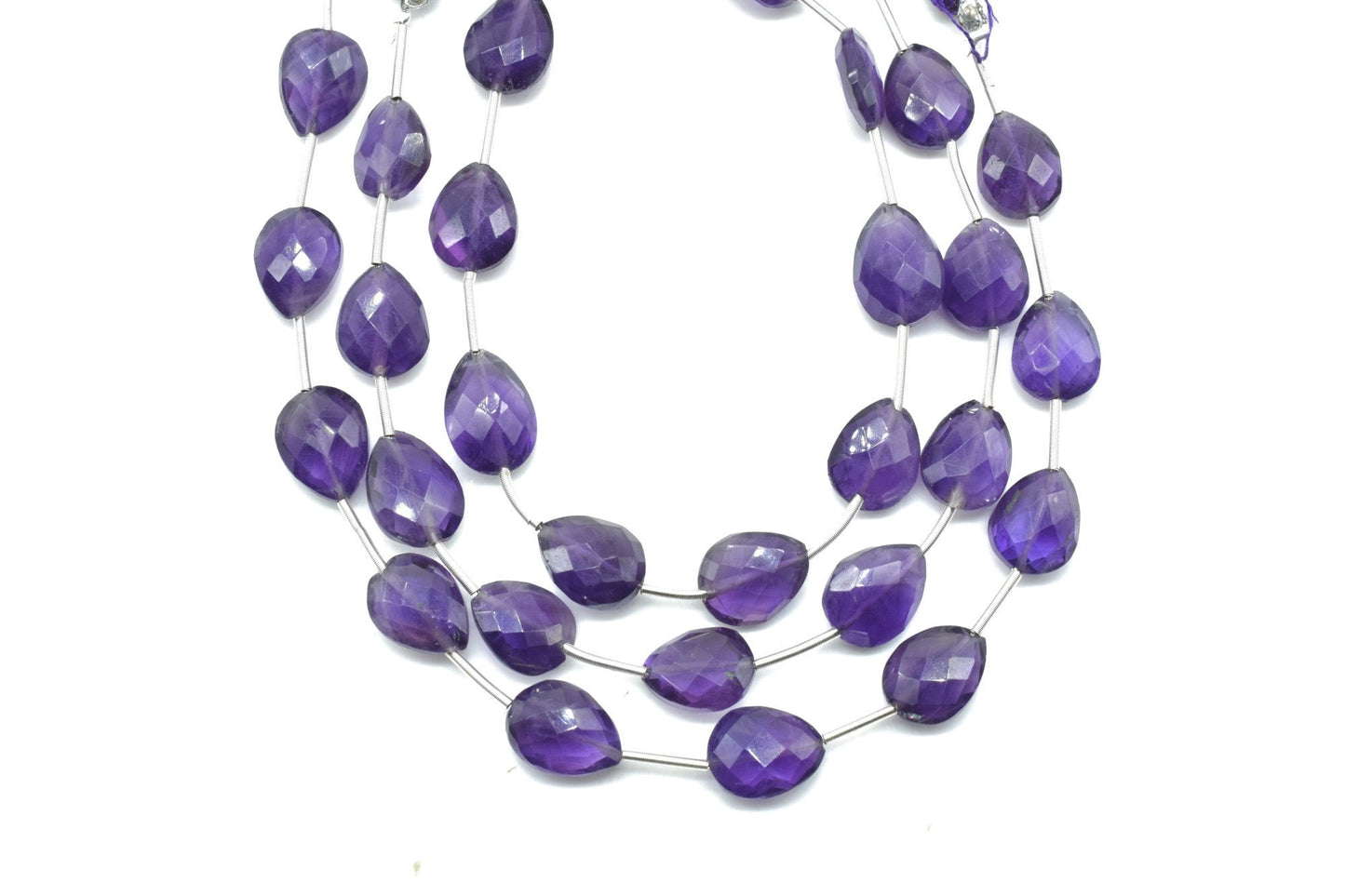 Amethyst Teardrop Shape 9x13mm briolette,Vertical Top Drilled briolettes,Faceted Drop Briolettes,Good quality Pear Facet Briolettes,Amethyst