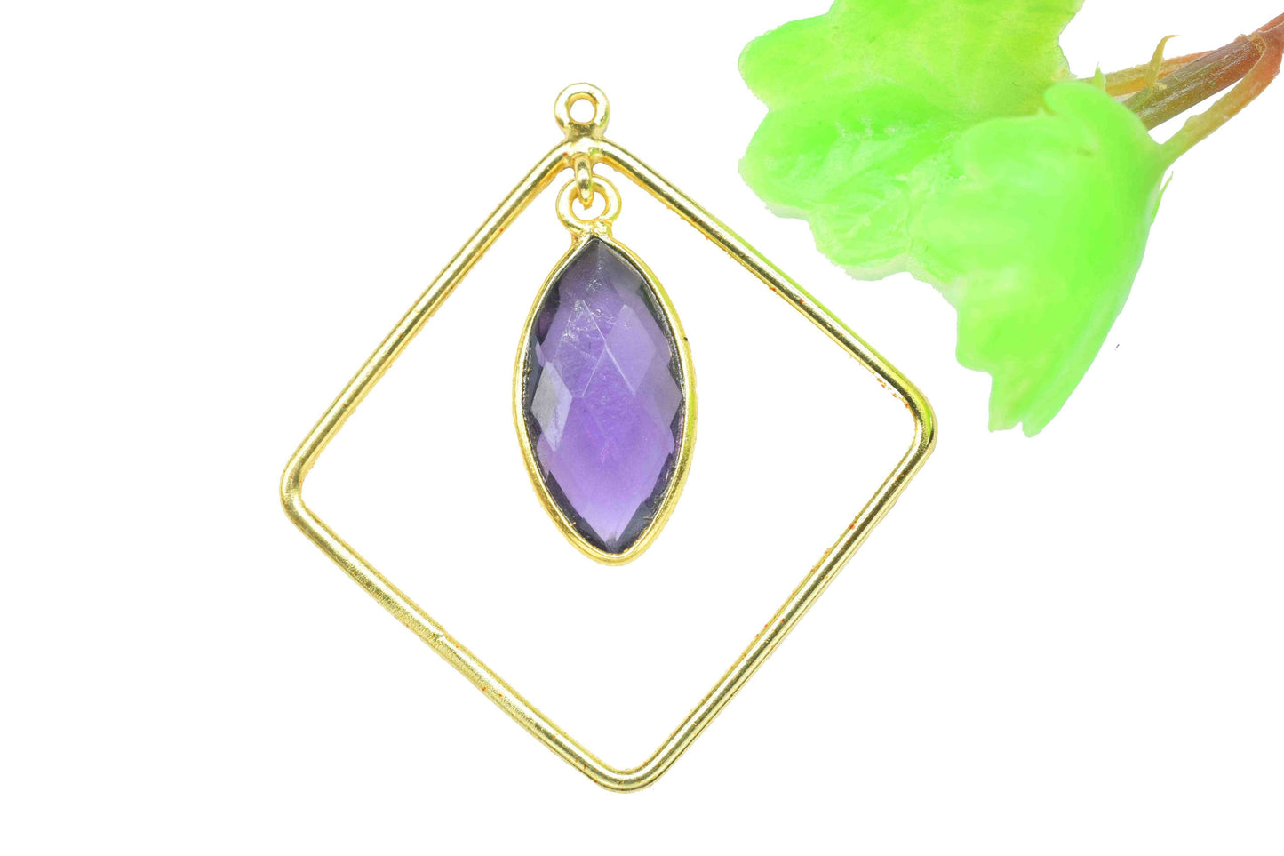 Marquise Bezel Pendant,Finding Square Components,Gemstone Square Component,Handmade Pendant Jewelry,Beads Dangle Earring,Station Link Supply