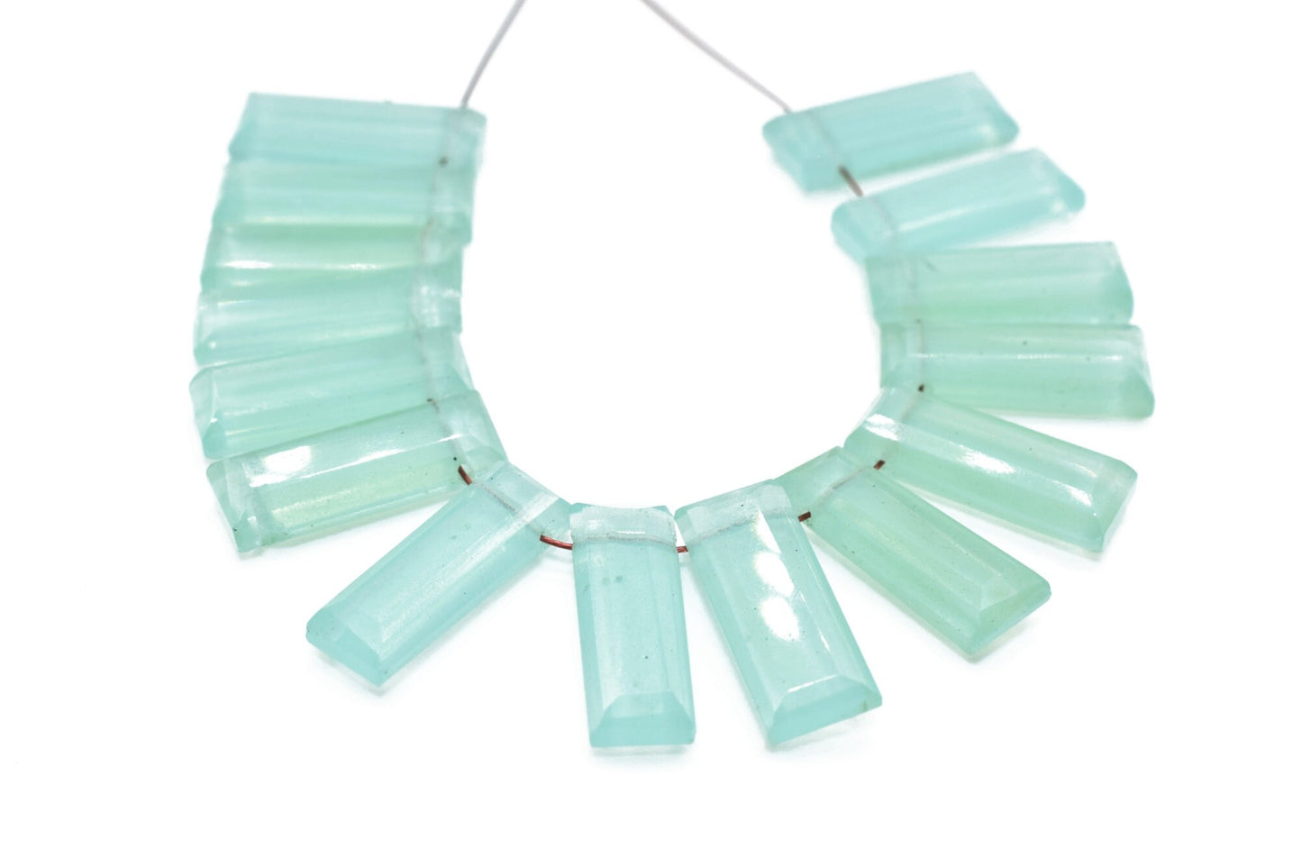 Aqua Chalcedony small baguettes,Aqua Chalcedony drilled Briolette,Aqua Chalcedony faceted stones, Chalcedony fancy briolette,Aqua Chalcedony