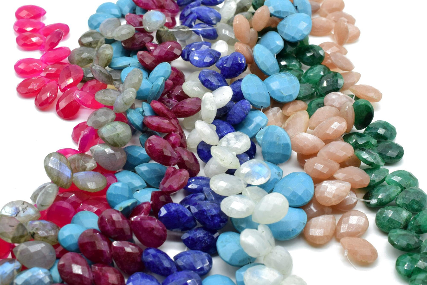 Emerald 9x13mm Briolettes,Natural Emerald Beads,Faceted Emerald Beads,Emerald Faceted Pear Briolettes,Emerald Jewelry making beads,Supplies