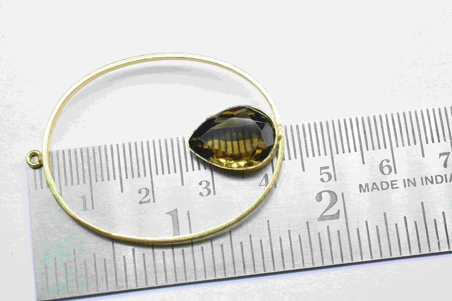 Smokey Quartz 10x14mm Teardrop Shape Component,Gemstone Single Bail Connectors,Finding Oval Shape Pendant,Gold Plated Earring,Jewelry Making