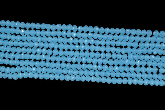 Peru AquaChalcedony Faceted Beads/Loose Stone Beads/JewelryMaking Beads/Aqua Chalcedony Beads Strand/Rondelle Beads/13 inche beads Strand