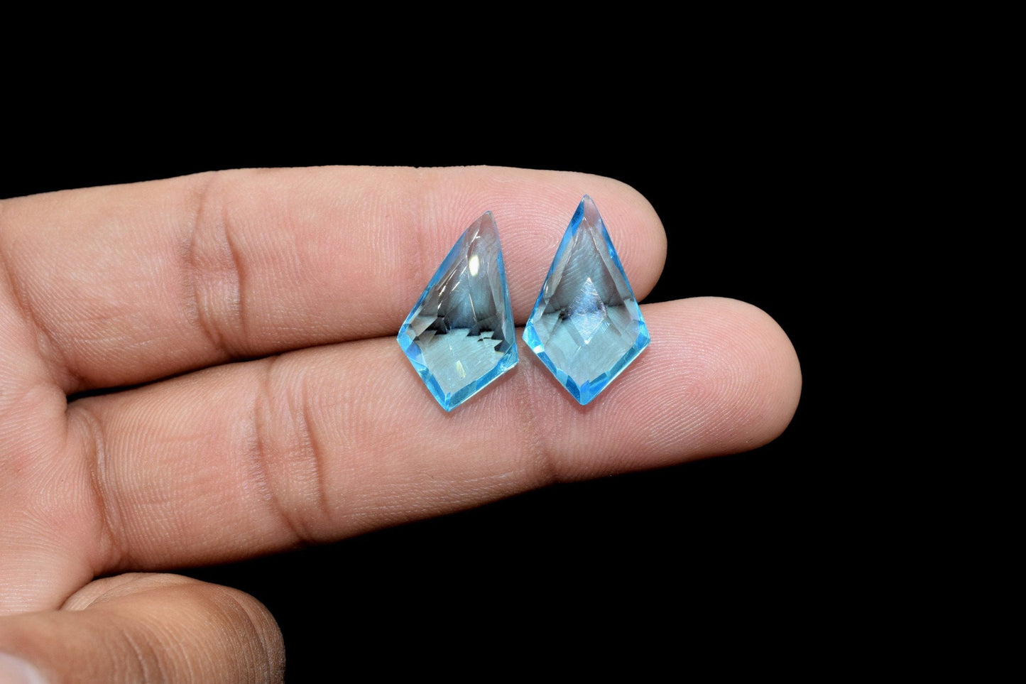 Sky Topaz Faceted Fancy Pear Shape Briolettes,12x20mm Fancy Pear Beads,Sky Topaz Fancy Beads,Sky Topaz Quartz Briolette,Fancy Faceted beads