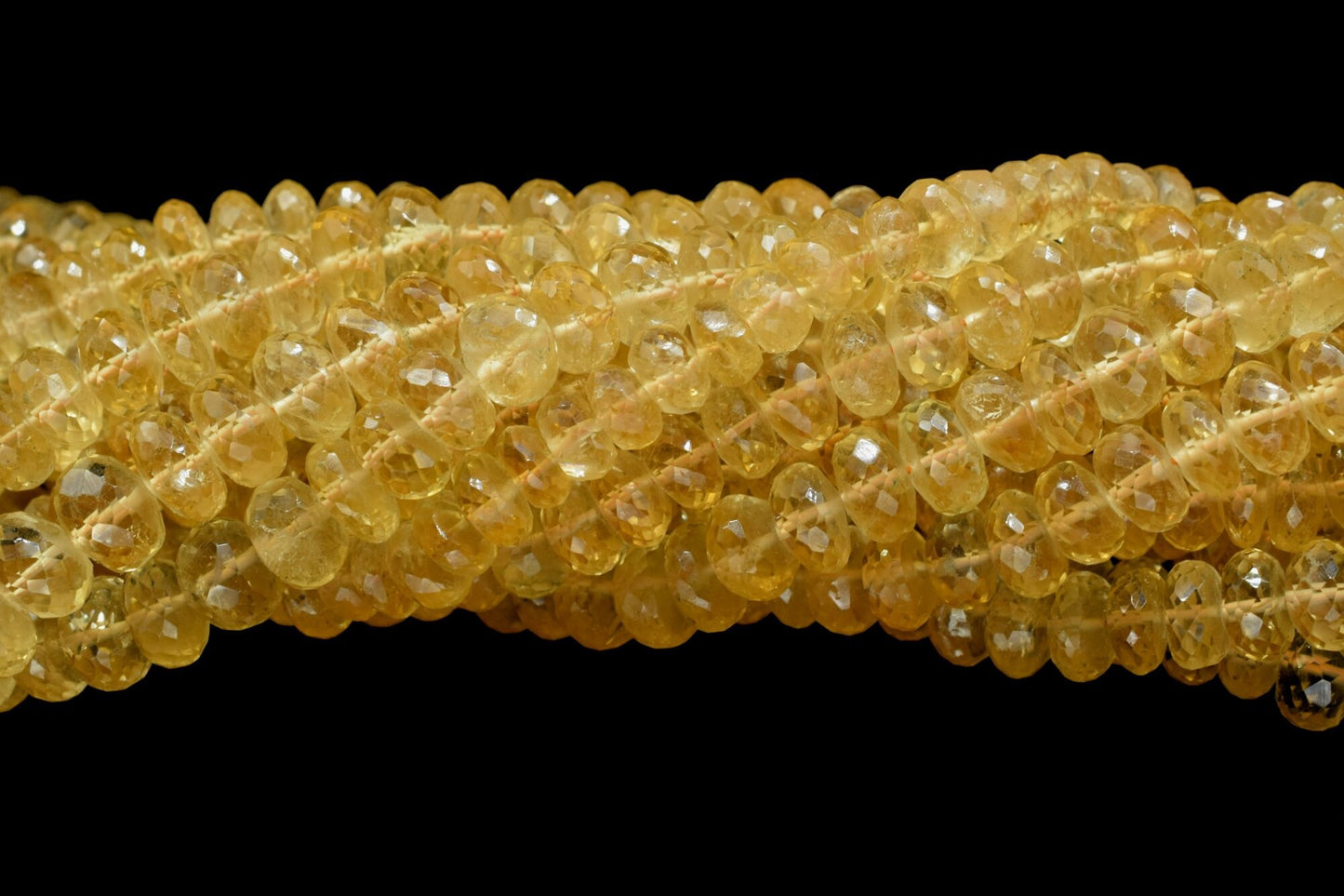 6 Inches Faceted Lemon Topaz Beads, Natural Lemon Topaz Gemstone Beads, 7.5mm to 8mm Size Rondelle Beads For Making Jewelry, Gemstone Beads
