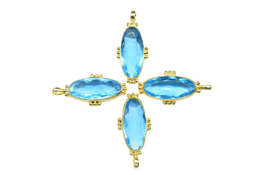 Sky Topaz Pendant Charms,Statement Pendants,Loop Pendants,Boho Pendant,Oval Shape Pendant Jewelry,Gemstone Pendants,Handmade Pendant,Gift