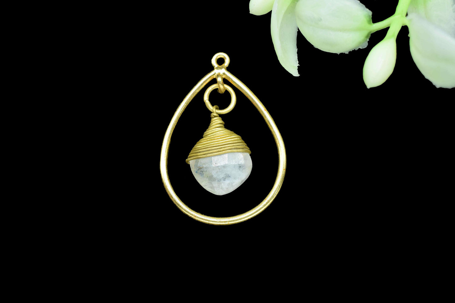 Gemstone Wire Wrapped Connectors,Handmade Components,Beads Pendant Jewelry,Finding Teardrop,Components Dangle Earrings,Station Link Supply