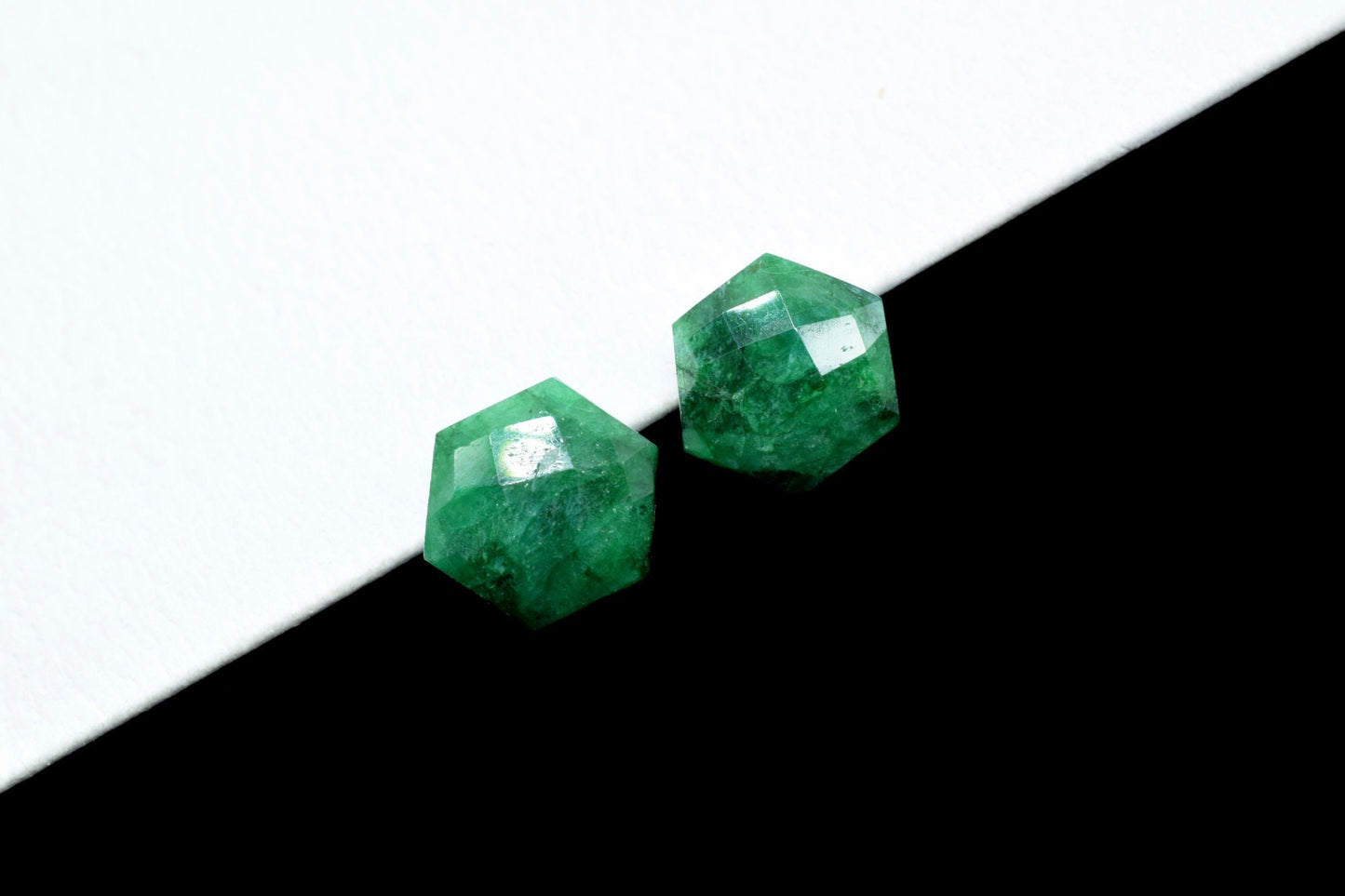 Emerald Faceted 10mm Hexagon Briolettes,Green Emerald Hexagon Beads,Emerald Jewelry Beads,Fancy Briolette Beads,Emerald Faceted Beads,Gift