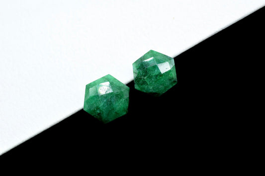 Emerald Faceted 10mm Hexagon Briolettes,Green Emerald Hexagon Beads,Emerald Jewelry Beads,Fancy Briolette Beads,Emerald Faceted Beads,Gift
