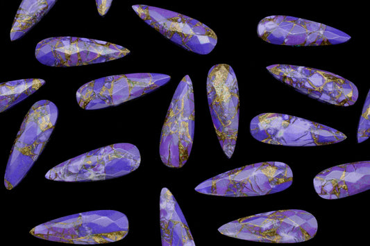 Purple Copper Turquoise Faceted Briolette,Gemstone 10x30mm Teardrop,Purple Turquoise Teardrop,Copper Turquoise jewelry,Jewelry Making,Gift