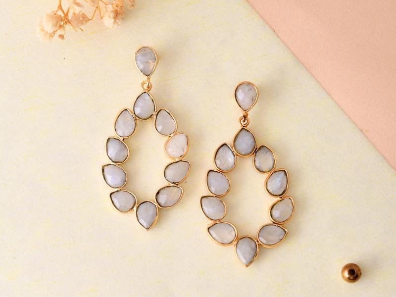 Moonstone Earring/Moonstone Bridal Earring/Minimalist Earring/Bridesmaid Earrings/Natural Gemstone Jewelry/June Birthstone/Moonstone Jewelry