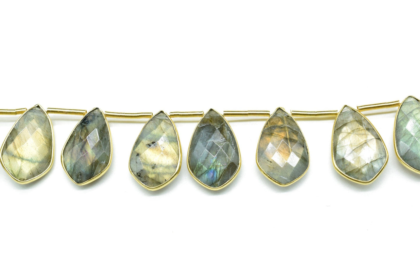 Labradorite 12x20mm Gold plated 10 pieces strand,Labradorite Single Bail  Connector Pendant Making Jewelry Supplies,Natural stone pendant,