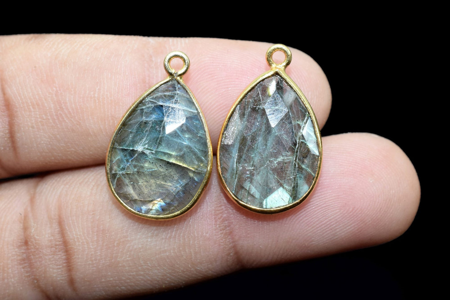 Labradorite 12x16mm Bezel charm,Labradorite fancy pendant,Labradorite Gold Plated bezel,jewelry making charms crafts,December Birthstone,
