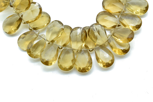 Natural Bear Quartz 8x12mm Faceted Pear Shape Briolettes,Super Finest Quality Beads,Gemstone Jewelry Beads,Pear Shape Beads,Bear Quartz Pear