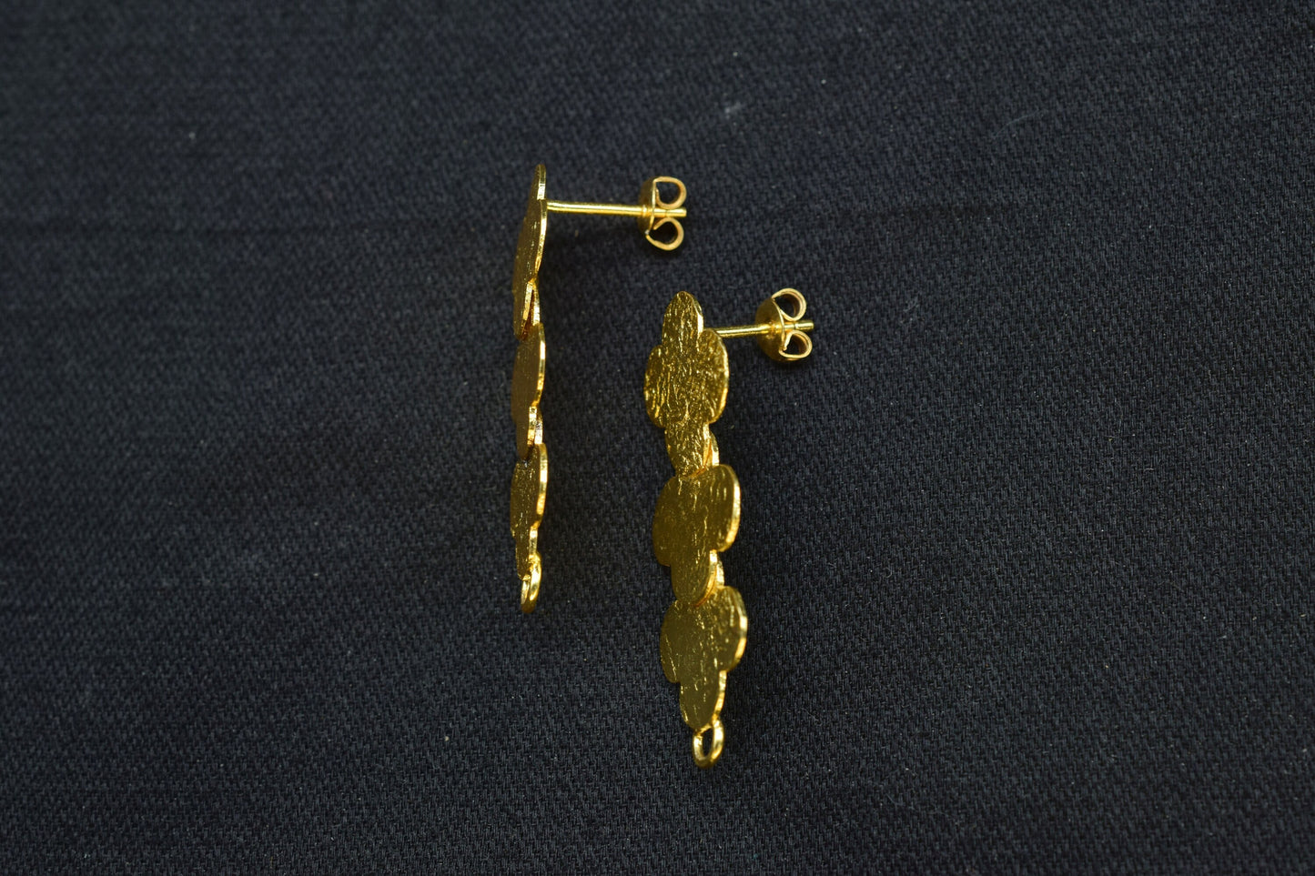 Brass Earring Connector,Clover Shape Earring charms,Gold Plated Brass Jewellery,Earring Post connector,Brass Earring parts,Earring connector