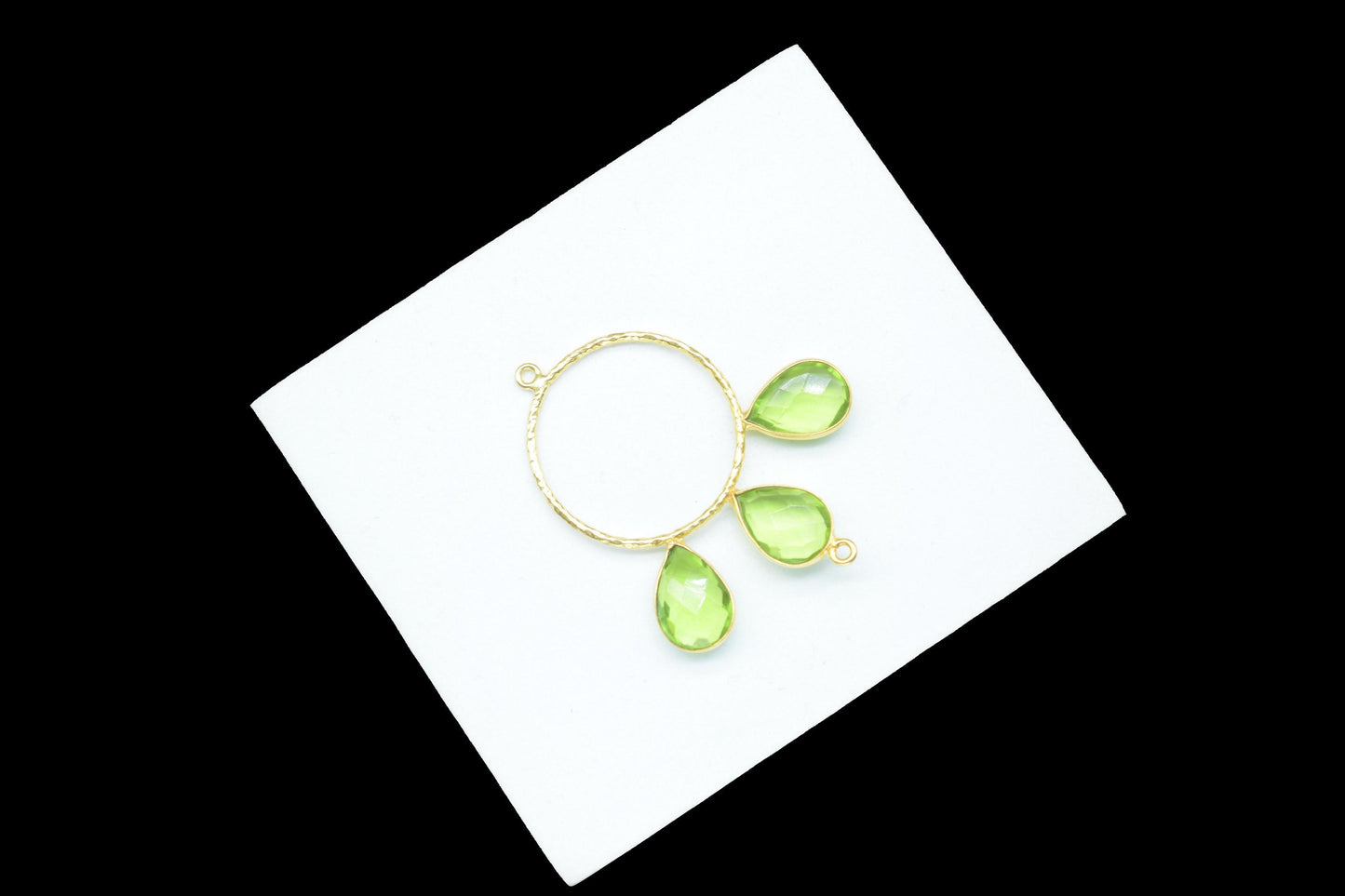 Peridot Gemstone Jewelry/Brass Connector Jewellery/Gold Plated Pendant/Handmade Jewellery/Double Bail Pendant/Gemstone Jewelry/B'day Gift