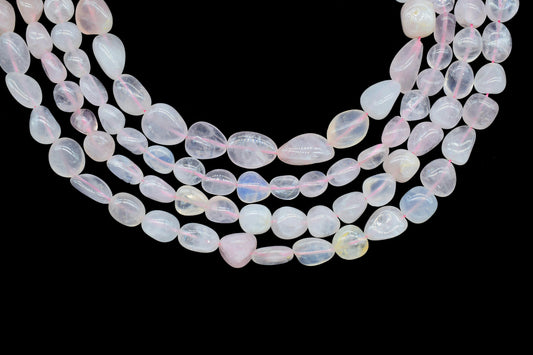 Natural Gemstone Nuggets Beads/Smooth Beads/Jewelry Making Craft/Rose Quartz Nuggets Beads/Handmade Jewelry/Jewelry Component/B'day Gift