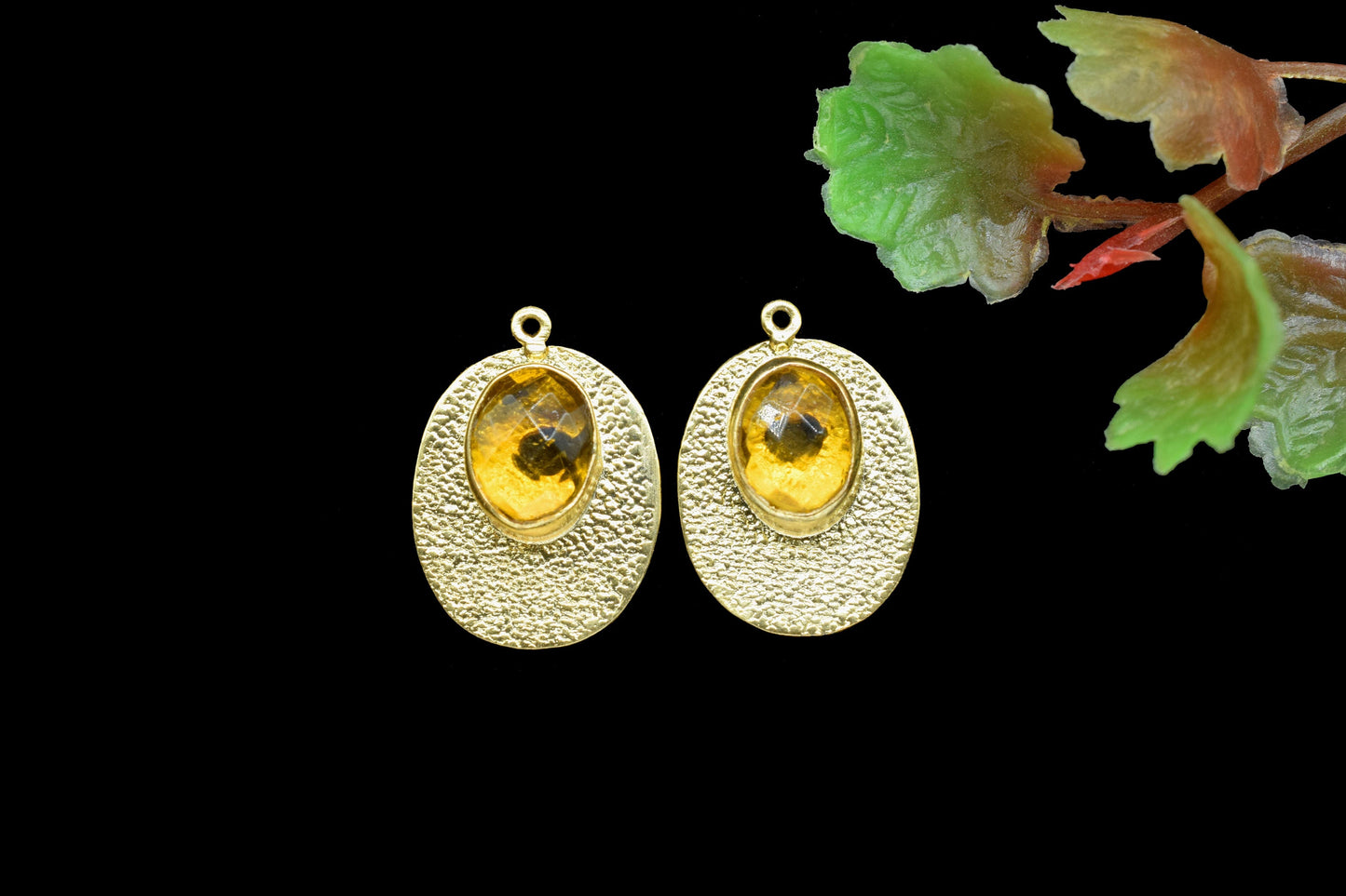 Citrine Oval Shape Pendants,Matt Earrings,Gemstone Pendant jewelry,Finding Carft Supplies,Finding Oval Component,Handmade Connector,Gift