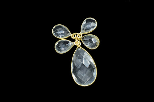 Crystal pendant,Crystal Teardrop pendant,Crystal Gold Plated bezel,Crystal jewelry making charms crafts,multi stone pendant ,gemstone drop