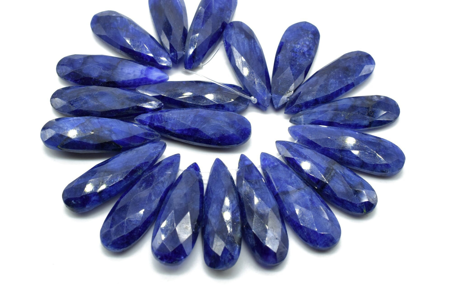 Blue Sapphire Long drop 10x30mm Briolettes,Sapphire Briolette,Tear Drop Briolettes,jewelry supplies,Sapphire drops,Sapphire jewelry beads