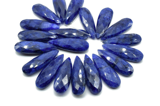 Blue Sapphire Long drop 10x30mm Briolettes,Sapphire Briolette,Tear Drop Briolettes,jewelry supplies,Sapphire drops,Sapphire jewelry beads