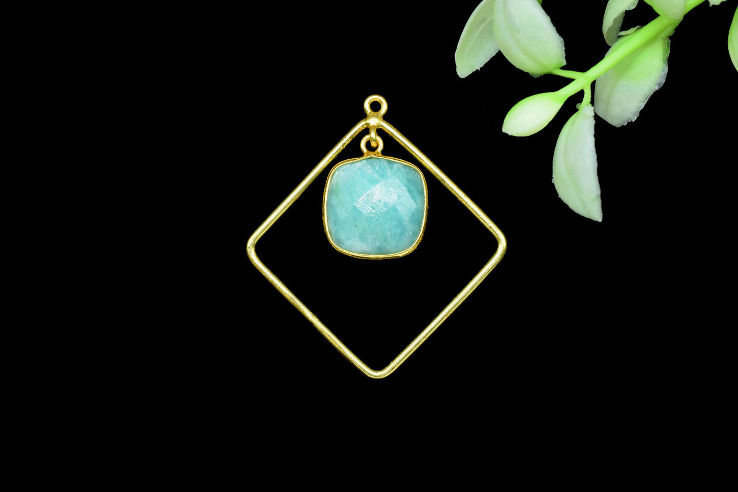 Gemstone Square Bezel Pendants,Components Earrings,Wedding Earring,Wedding jewelry,Gemstone Jewelry,Finding Square Pendants,Station Link,