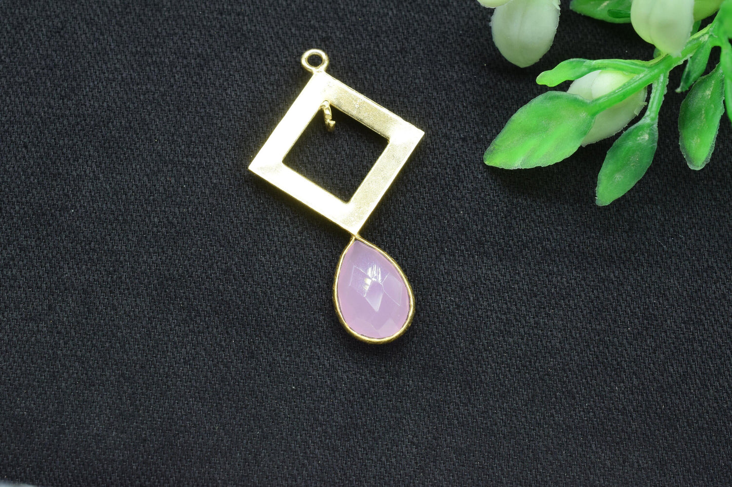 Rose Quartz Designer Pendant/Teardrop Pendant/Rose Quartz Faceted Gemstone/Rose Quartz Earring/Handmade Jewellery Essentials/B'day Gift/DIY