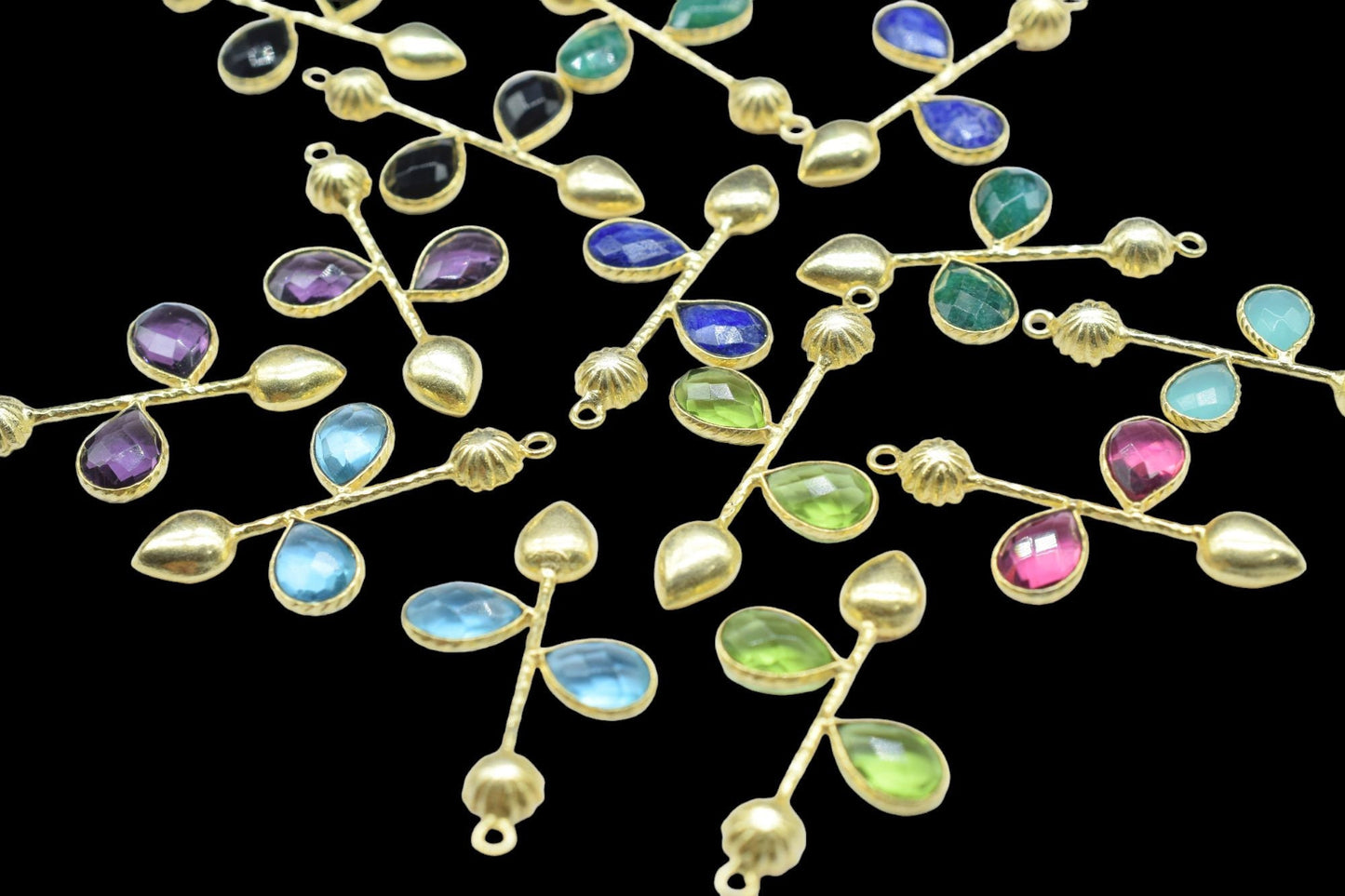 Black Onyx Teardrop Faceted Bezel Connector,Black Onyx Earring Connector,Jewelery Supply,Black Onyx Pendant Charms,Designer Pendants,B'Gifts