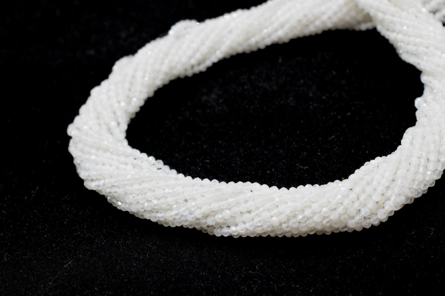 Moonstone Rondelle Faceted Beads,Small Size beads,White Gemstone beads,Tiny Spacer Beads,Rainbow beads,micro faceted beads,Rondelle beads