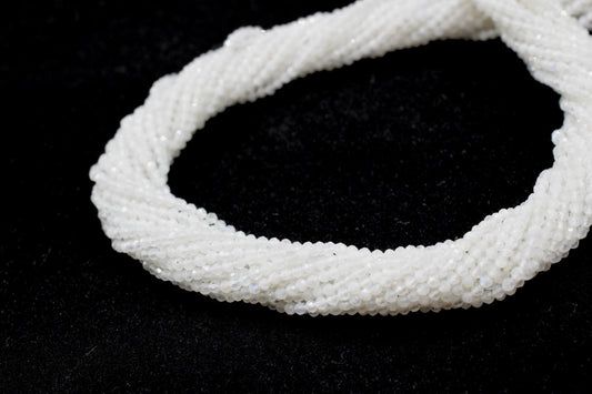 Moonstone Rondelle Faceted Beads,Small Size beads,White Gemstone beads,Tiny Spacer Beads,Rainbow beads,micro faceted beads,Rondelle beads