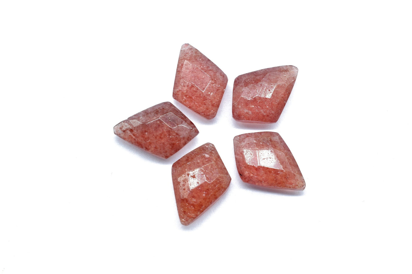 Pink Strawberry 10x14mm Faceted Tie shape Briolettes,fancy briolette beads,Pink Strawberry Beads,Natural Pink Strawberry Faceted stones