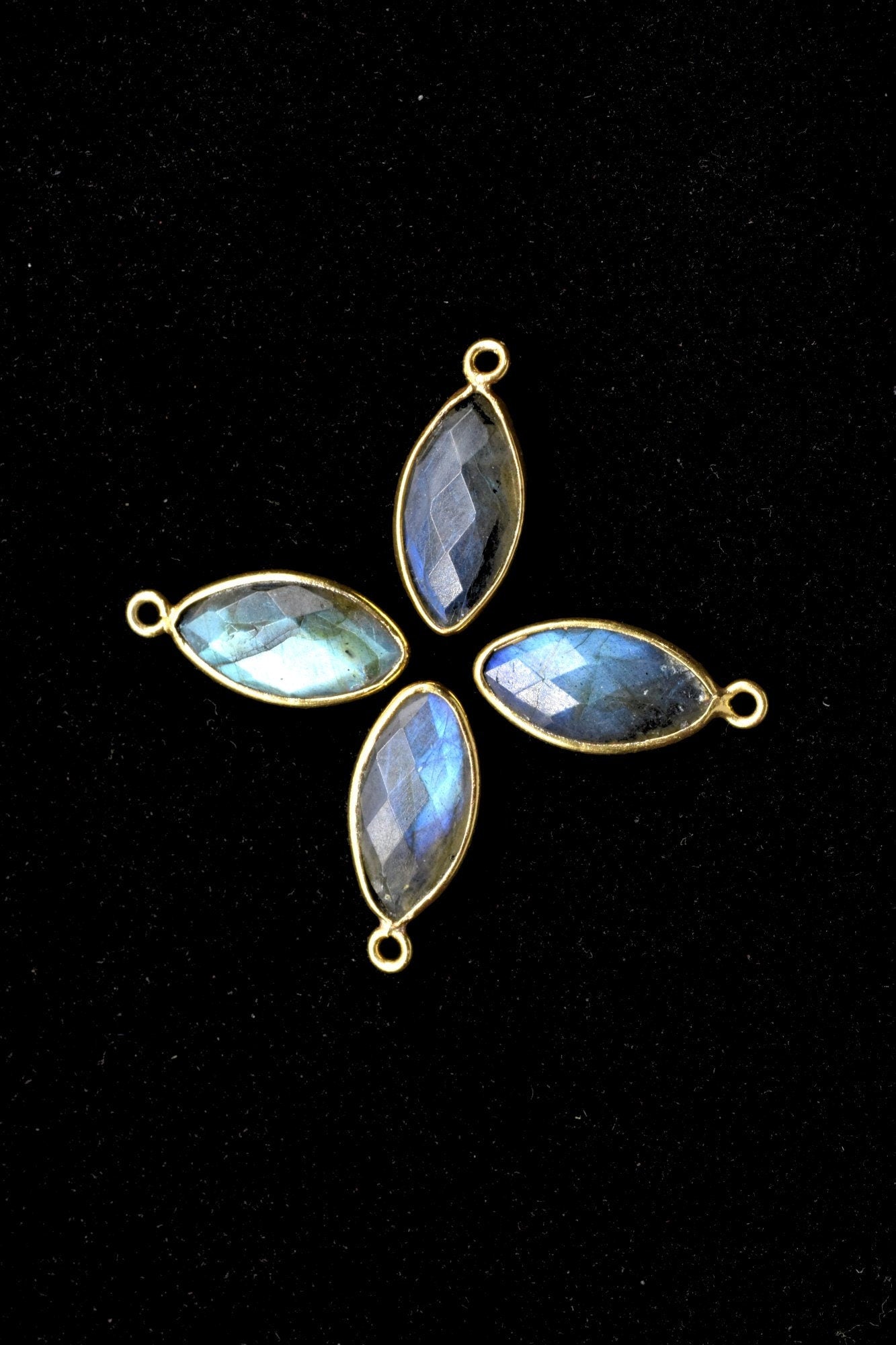 Labradorite 8x16mm marquise shape Single bail charm,Labradorite marquise Connector Pendant,Bezel Link Single Bail Connector,Labradorite