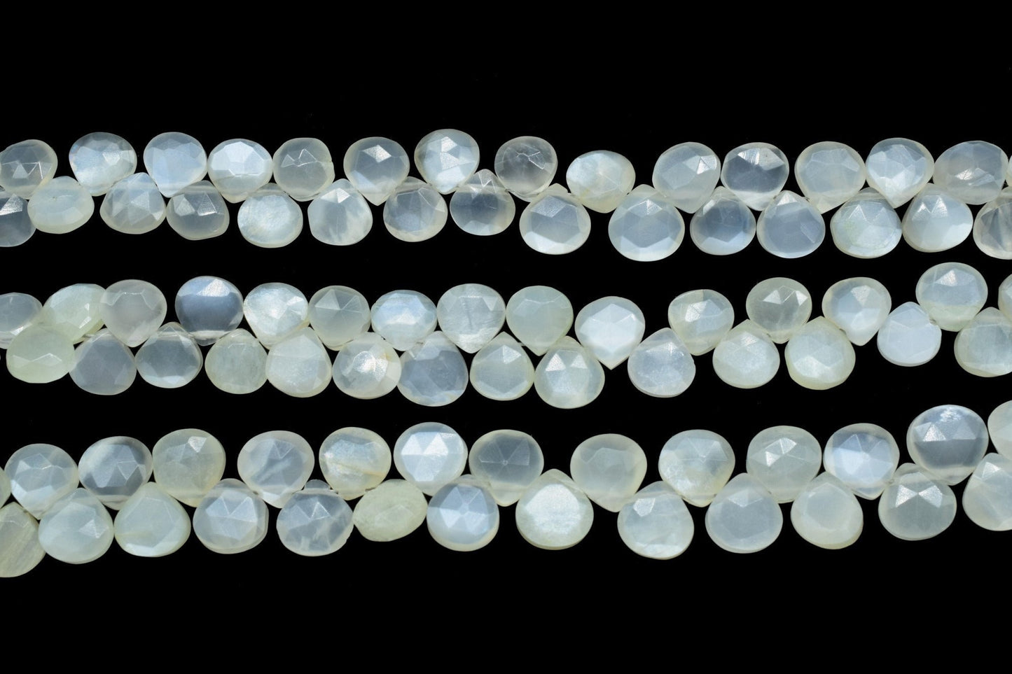 Grey Moonstone 6mm To 7mm Heart Shape Briolettes,Grey Gemstone Beads Jewelry,Grey Moonstone drops,Grey Moonstone Briolette,Grey Moonstone