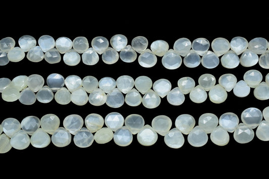 Grey Moonstone 6mm To 7mm Heart Shape Briolettes,Grey Gemstone Beads Jewelry,Grey Moonstone drops,Grey Moonstone Briolette,Grey Moonstone