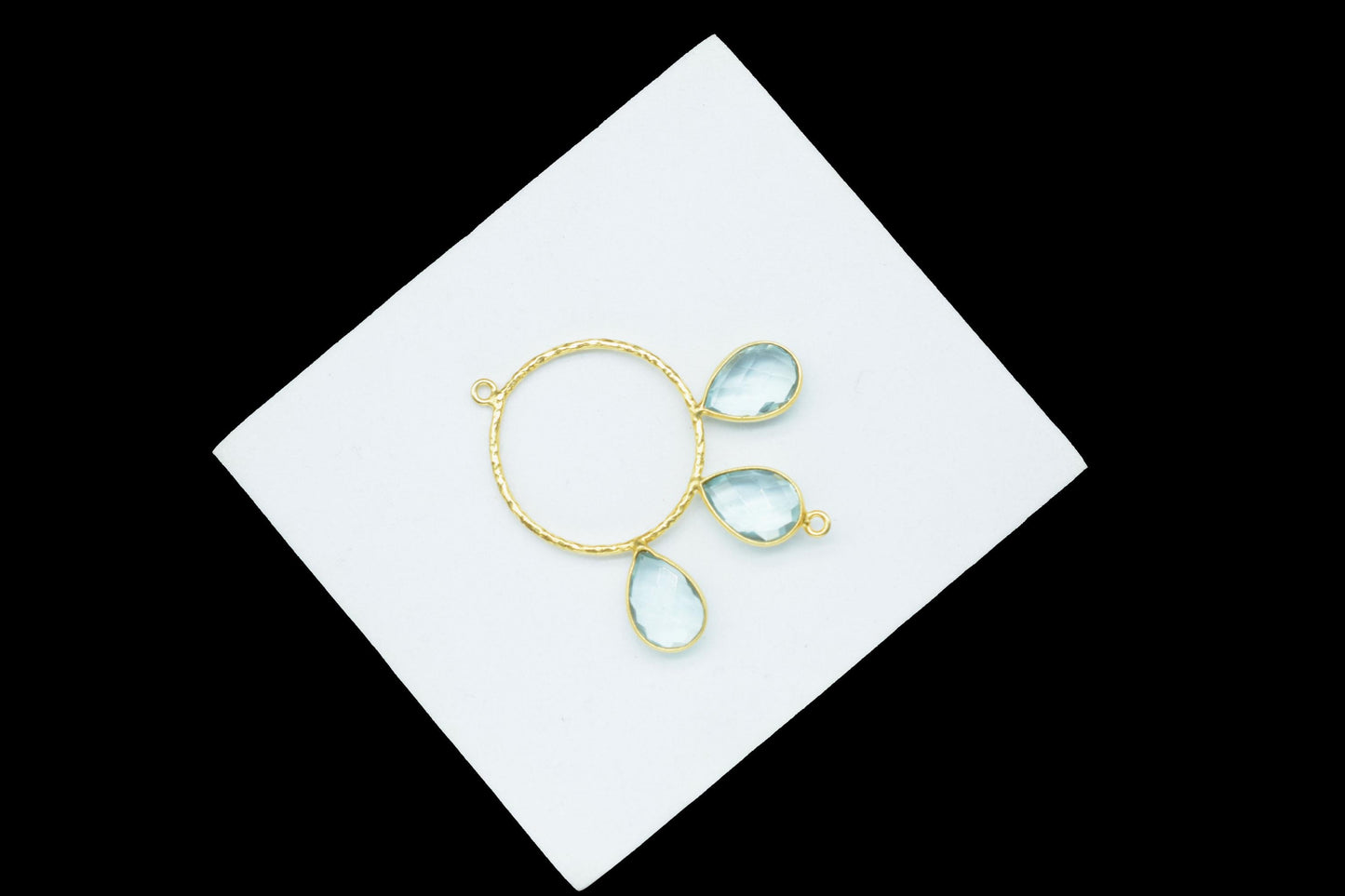 Sky Topaz Jewelry/Brass Connector Jewellery/Gold Plated Pendant/Handmade Jewellery/Double Bail Pendant/Sky Topaz Connector Jewelry/Gift