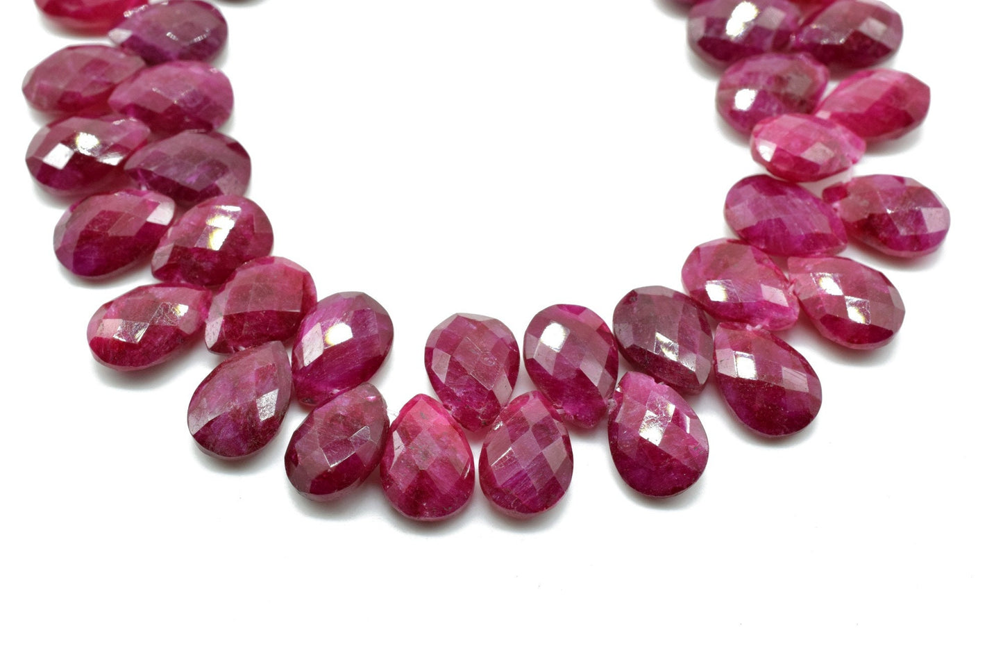 Ruby 9x13 Briolettes,Natural Ruby Beads,Faceted Ruby Beads,Ruby Beads,Ruby Faceted Pear Briolettes,Ruby Drops,Jewelry making beads,Supplies