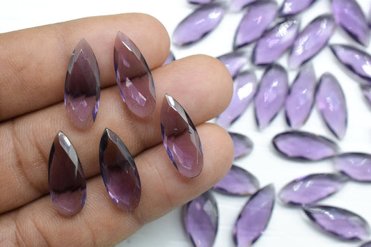 Amethyst  8X20mm Faceted Teardrop Briolettes,Amethyst Faceted Briolettes,Gemstone Briolettes,Amethyst Long  Faceted Pear Beads,Jewelry Beads