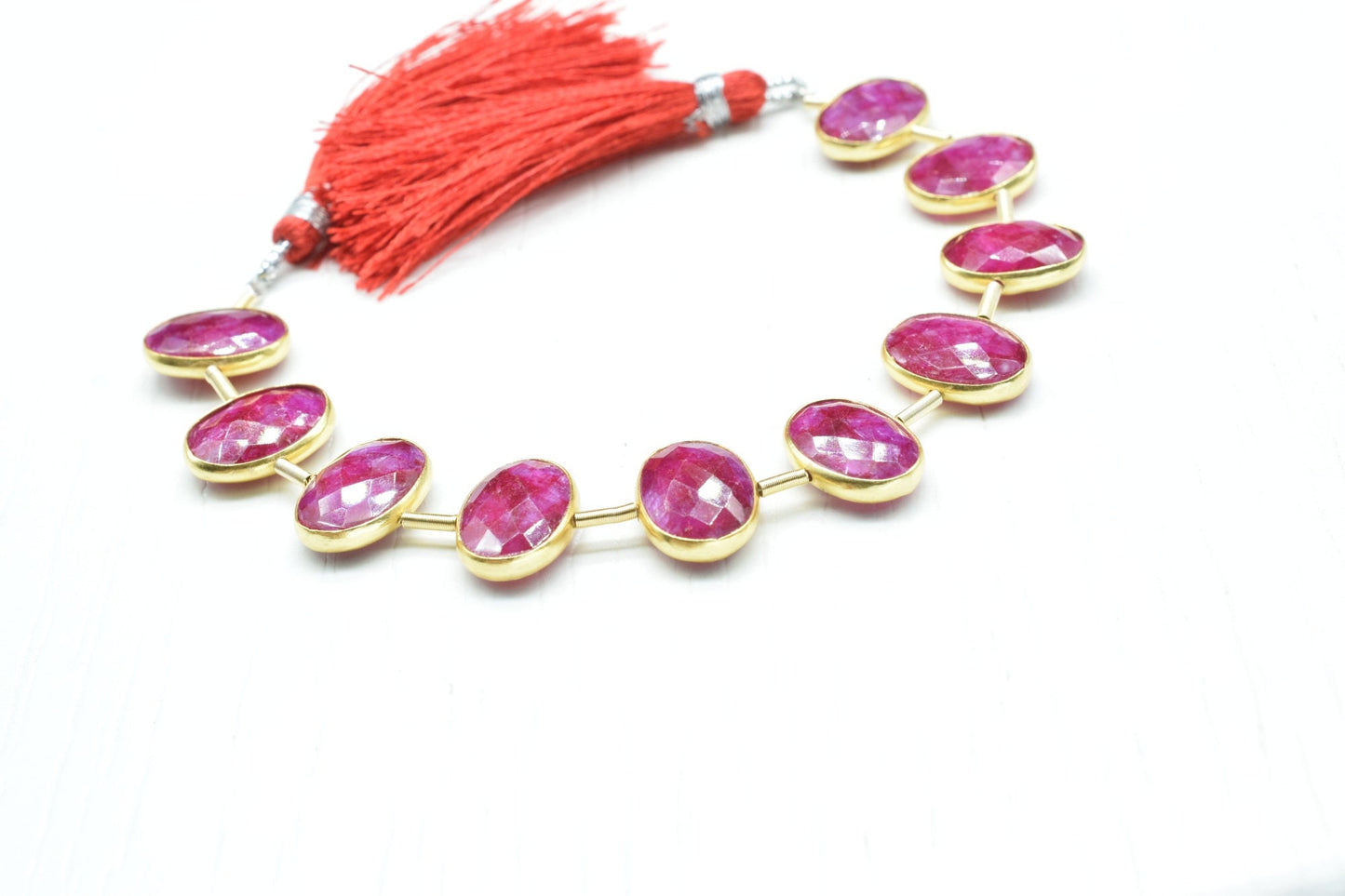 Natural Ruby 10x14 mm Gold plated charms 10 pieces strand,Ruby Charm,Making Jewelry Supplies,Natural  charms,jewelry,Ruby beads,Ruby jewelry
