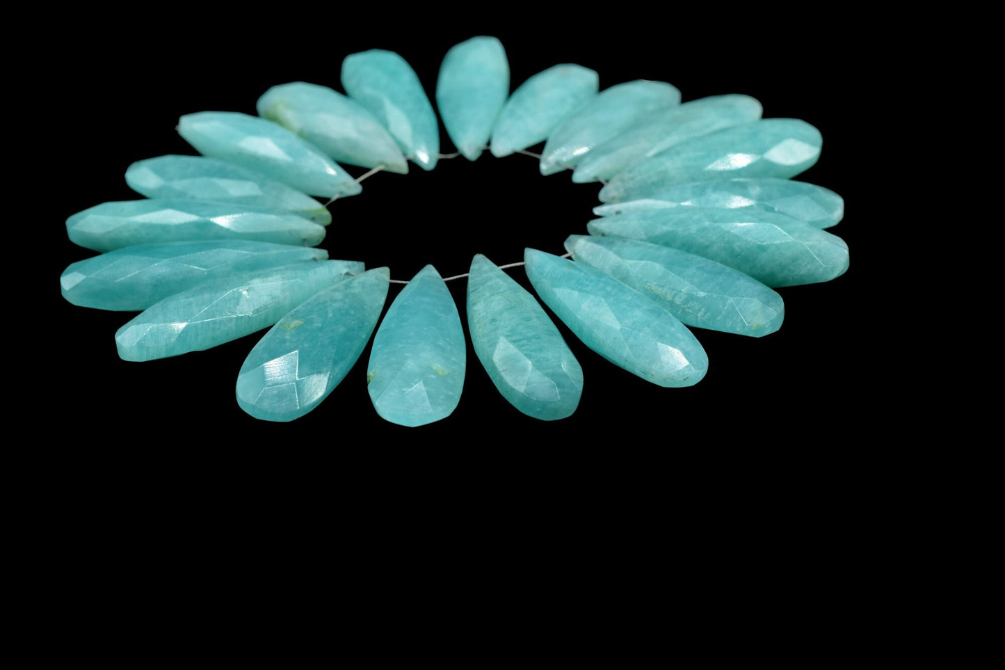 Natural Amazonite Faceted 10x30mm Pear Shape Briolettes,Long Pear Shape Beads,10x30mm Teardrop Beads,Amazonite Pear,Amazonite Teardrop beads