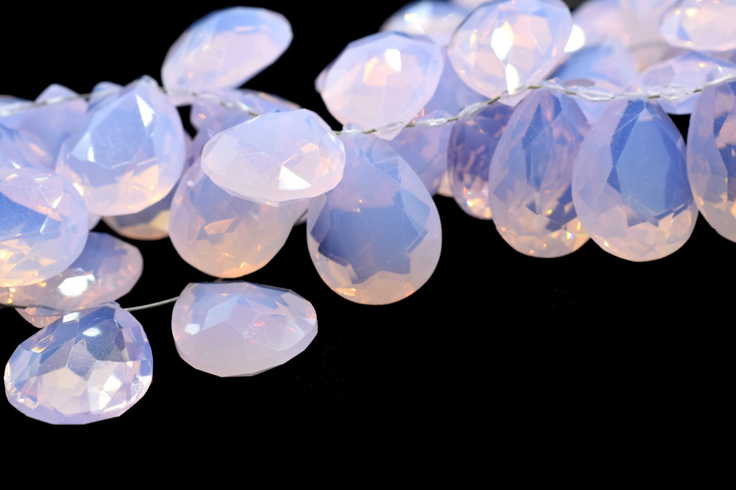 Pink Opalite Faceted Briolette 13x18mm Pear Shape,Opalite Pear Shaped Beads Strand,Faceted Briolette Beads,Finding Jewelry Supplies beads