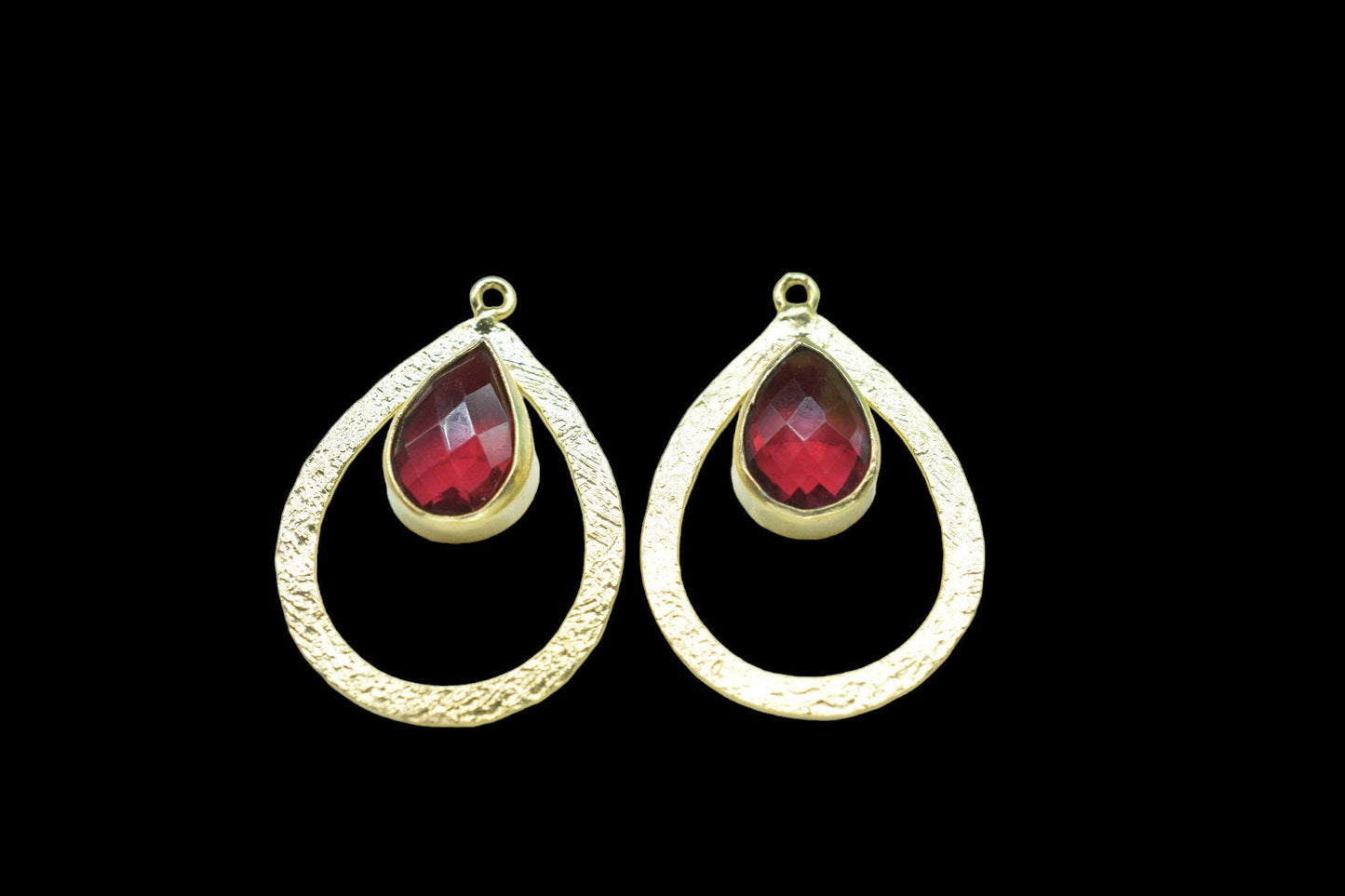 Pink Tourmaline Gemstone Pendant/Pear Shape Pendant/Bezel Pendant/Jewelry making Stone/Gold Plated Jewelry/Connector Jewelry/Handmade/Gift
