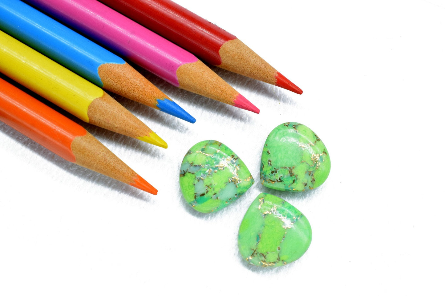 Green Copper Turquoise 14mm Heart Shape Briolettes Gemstones-Wholesale Green Copper Turquoise Heart Shaped Stones For Jewelry Making