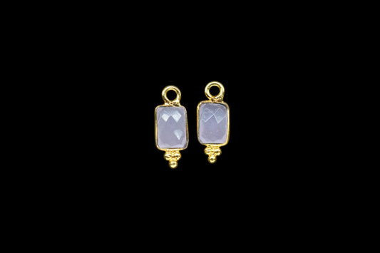 Rose Quartz Charms Pendant/Buguette Shape Pendant/Handmade Pendant/Tiny Pendant/Necklace Connector jewelry/Women Jewelry/B'day Gift