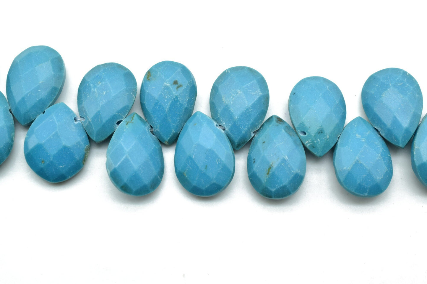 Blue Turquoise Teardrop 9x13mm Briolettes,Turquoise side drilled Briolette,Turquoise Handmade Briolette,Turquoise Teardop briolettes,jewel