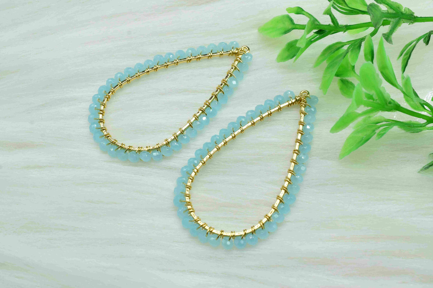 Turquoise Quartz Beaded Earring,Dangle Earring Components,Handmade Earring,Gemstone Components,Findings Earring Components,Connector Jewelry