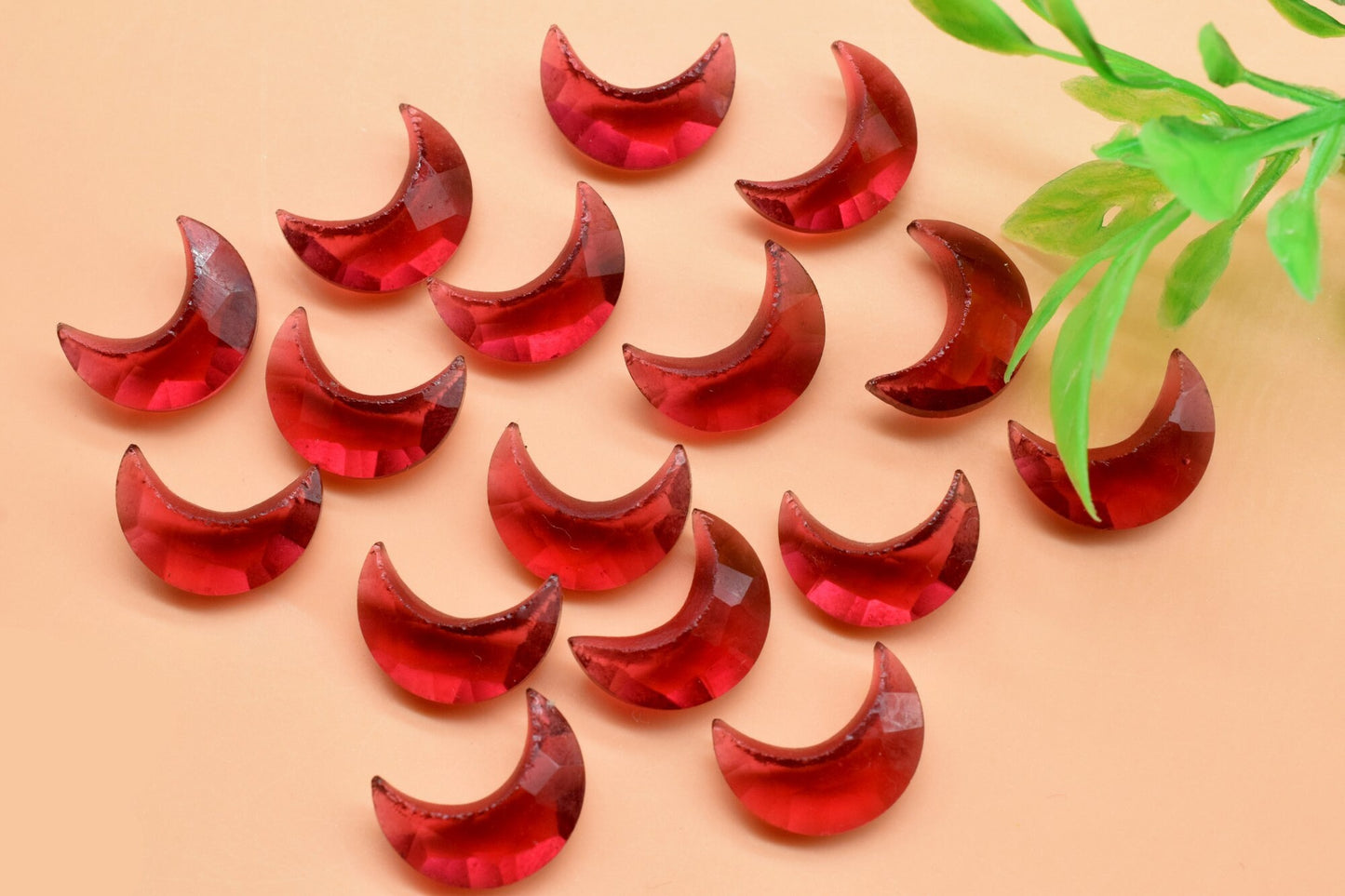 Pink Tourmaline Moon Briolettes , Hand Carved Moon Briolettes,Pink Tourmaline Carved Moon, Gemstone Carved Moon, 15mm Half Moon Shape Beads