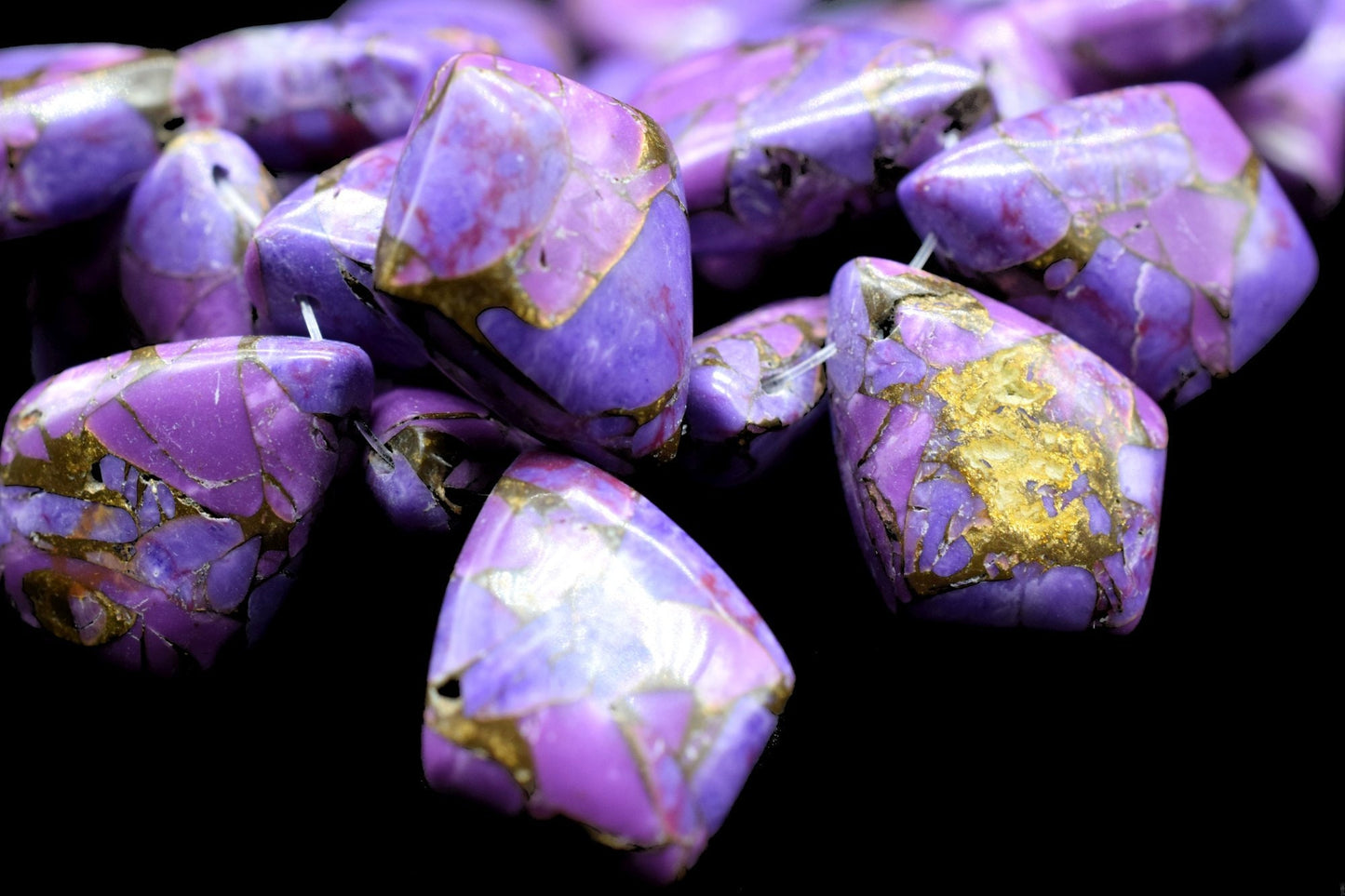 12x16mm Smooth Kite Shape Beads,Jewelry Making Gemstone,Turquoise Briolettes Bead,Purple Copper Turquoise Smooth Beads,Kite Shape Briolettes